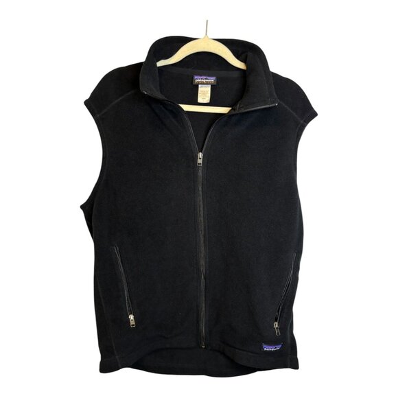 Patagonia Vest Men's Size Large Synchilla Fleece Full Zip Outdoor Black - Picture 1 of 3